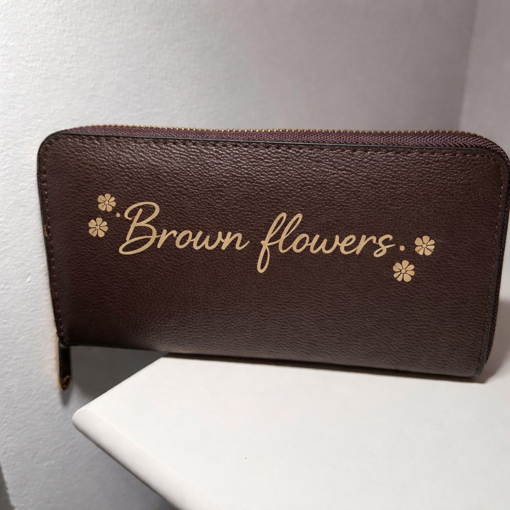 Brown Wallet with Zipper Closure (#22)