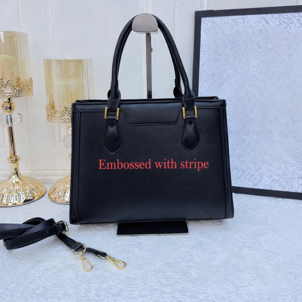 Embossed Black Tote Bag (#1)
