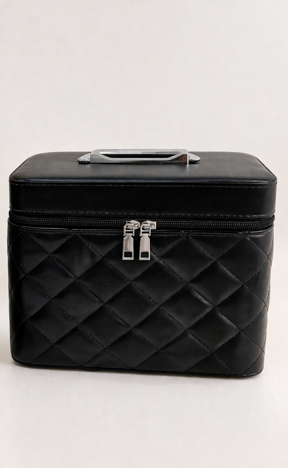 Large Black Quilted Vanity Case (#11)