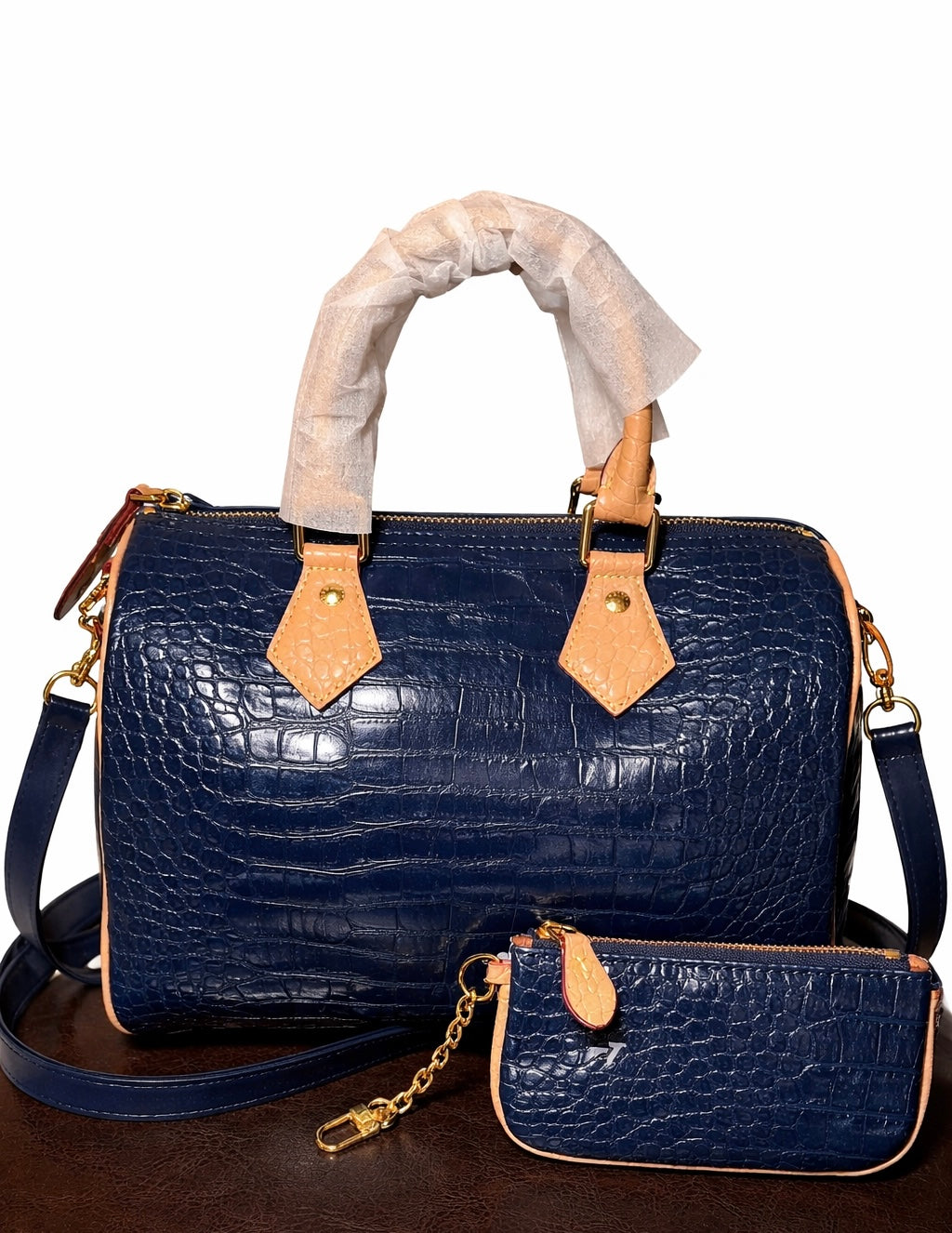 Blue Satchel with Matching Wristlet (#24)