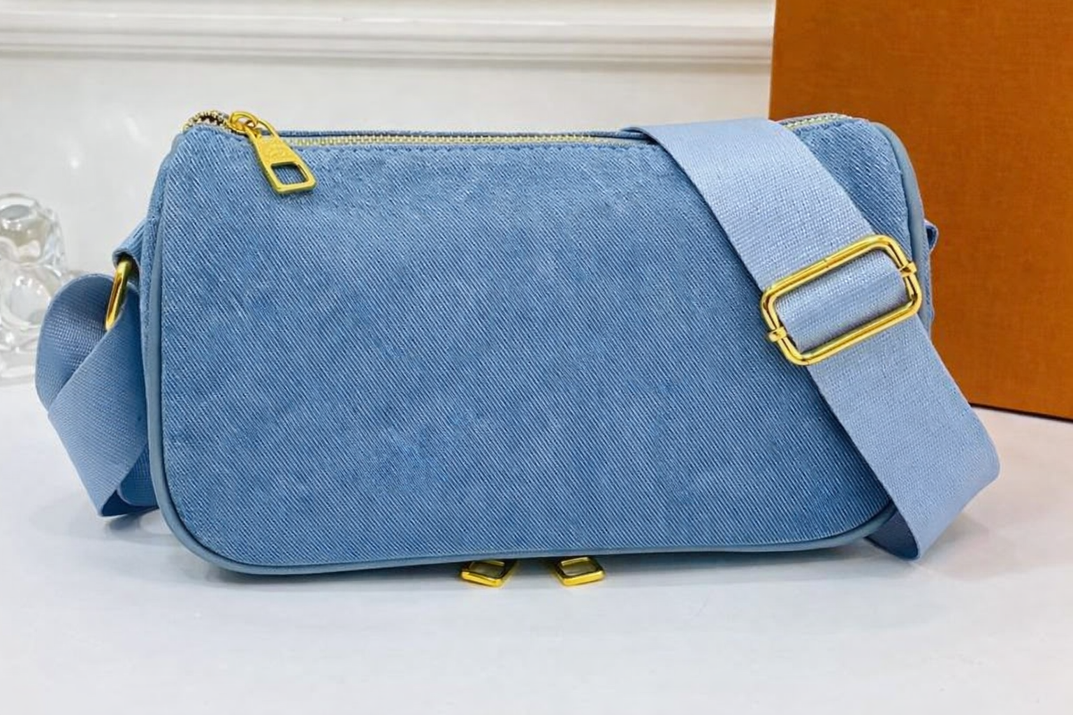 Light Blue Denim Crossbody Bag (#4)