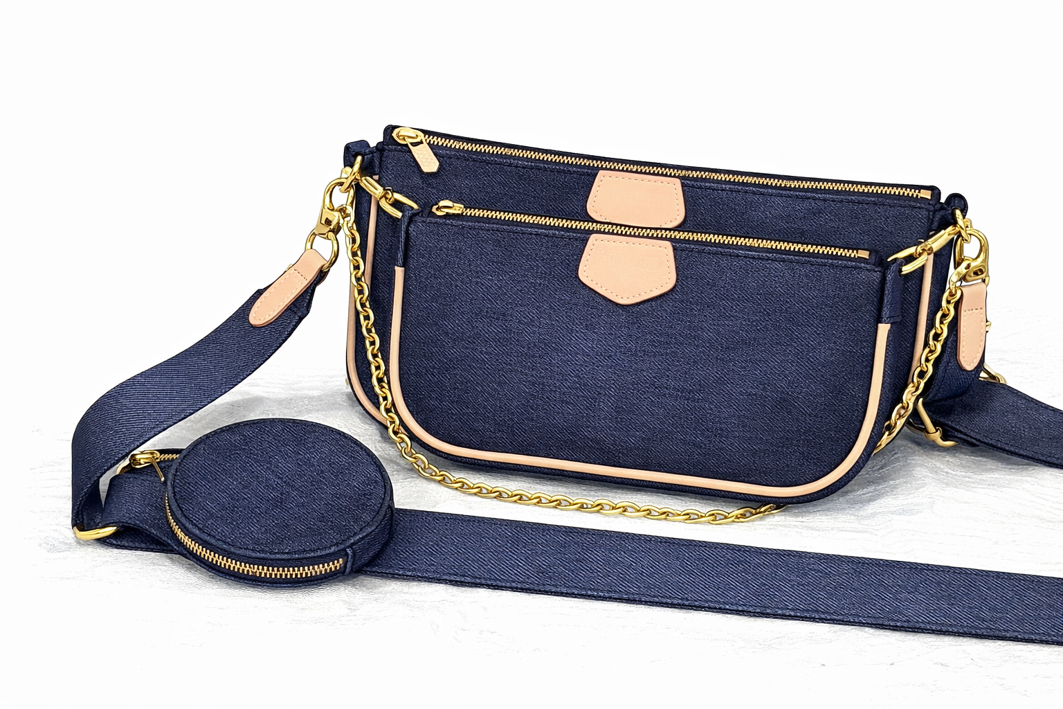 3 pc. Crossbody Denim Bag