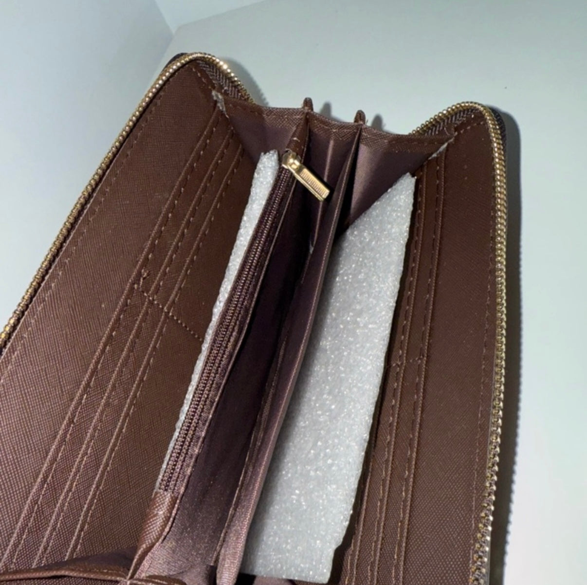 Brown Wallet with Zipper Closure (#22)